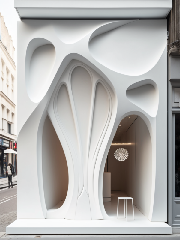 NovArch Exteriors Concept Storefront Art Showcase Carved Into a Facade